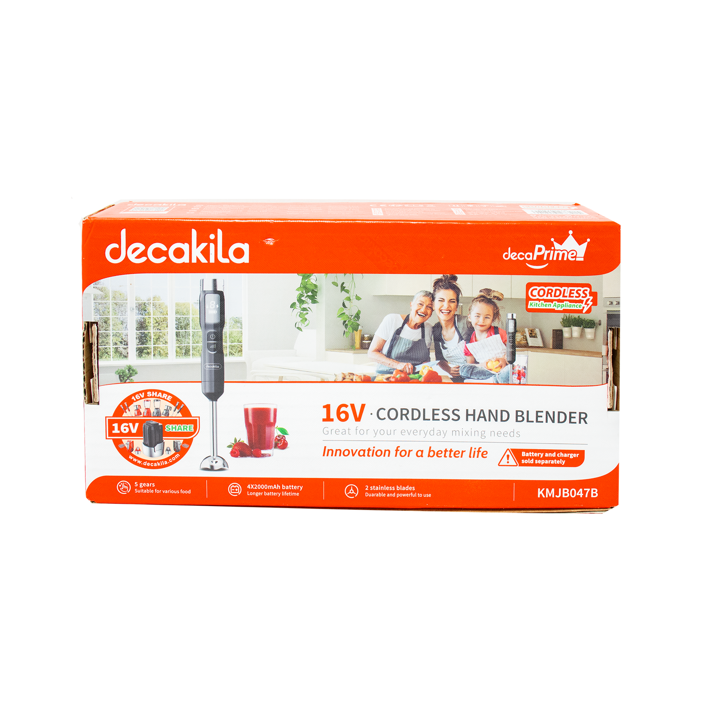 Batidora de Inmersión 5 Velocidades Inalámbrico Batería y Cargador No incluidos KMJB047B