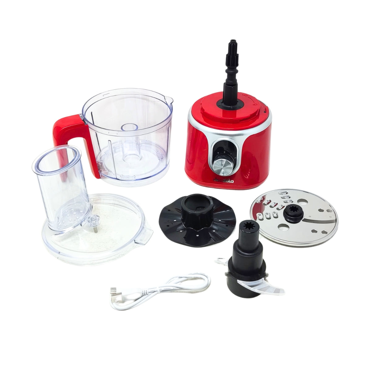 Procesador de Alimentos Inálambrico 200W Capacidad de 1.25 L Rojo Decakila KMMG005R