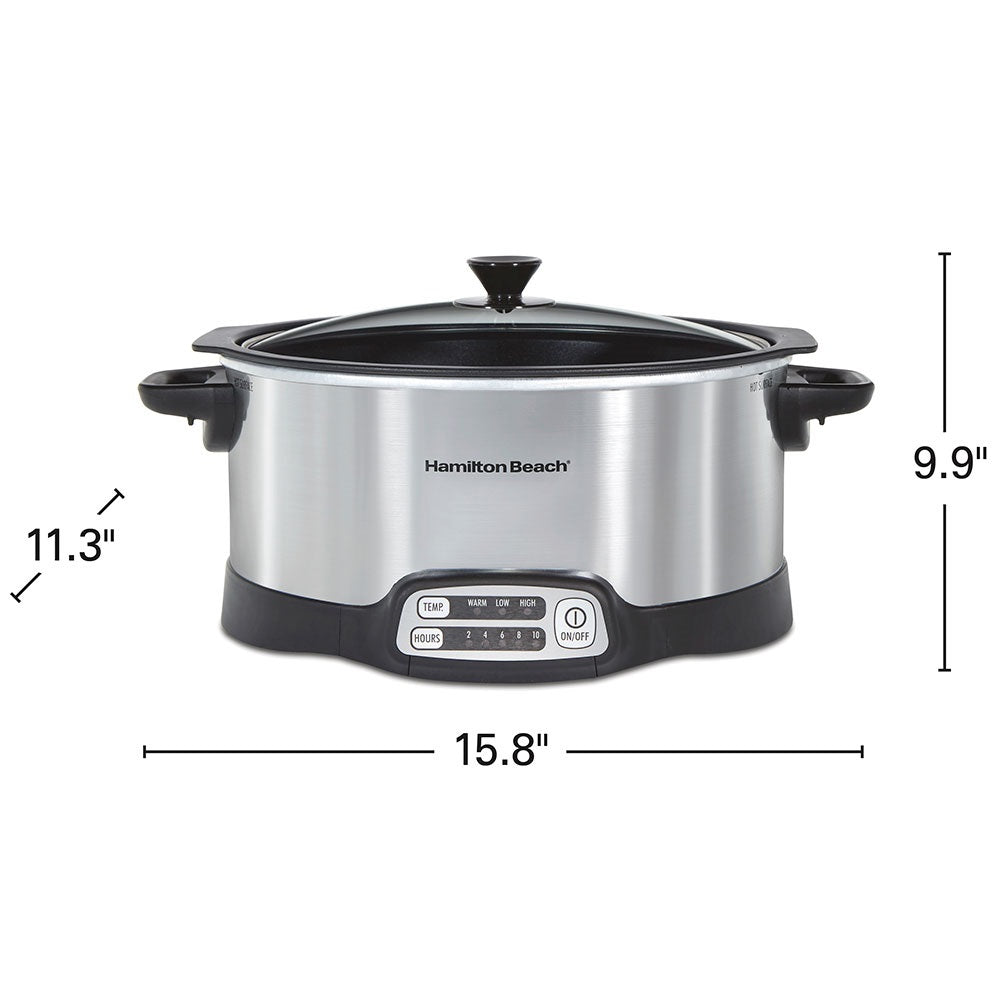Olla de Cocción Lenta 6 Qt (5.7 L) con Tapa de Vidrio Hamilton Beach 33662MN