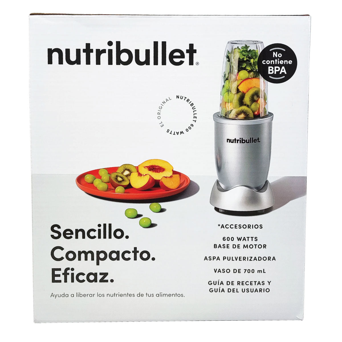 Licuadora Personal 600 W 5 Accesorios Plata Nutribullet 102580