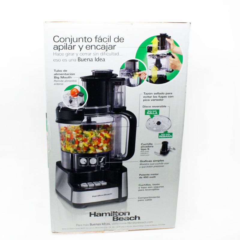 Procesador Alimentos 12 y 4 Tazas Negro Hamilton Beach 70725