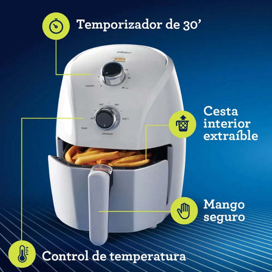 Freidora de Aire Capacidad de 1.5 L Blanca Oster CKSTAF15