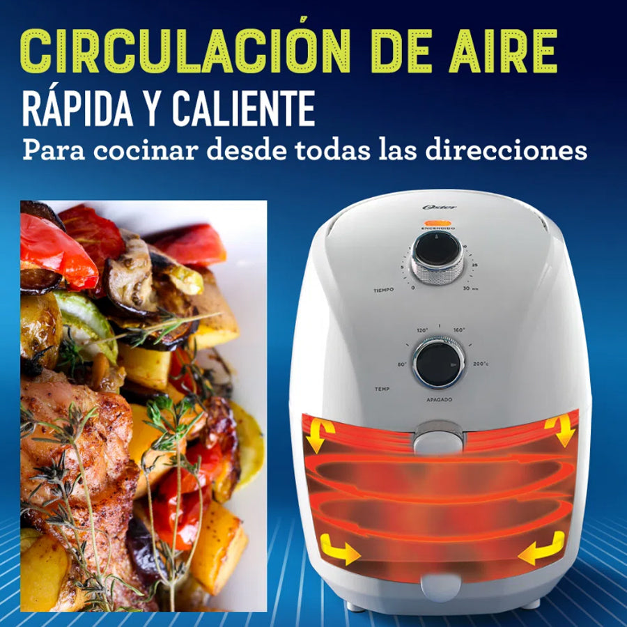 Freidora de Aire Capacidad de 1.5 L Blanca Oster CKSTAF15