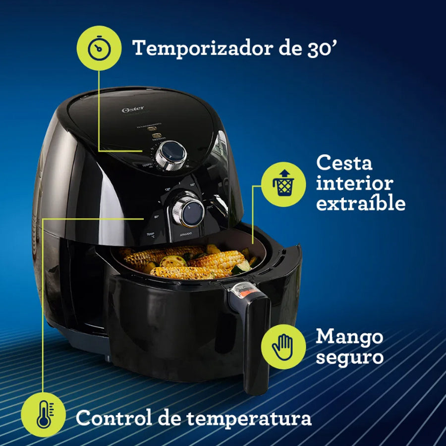 Freidora de Aire 3.2 L Bioceramic® Negra Oster CKSTAF7601