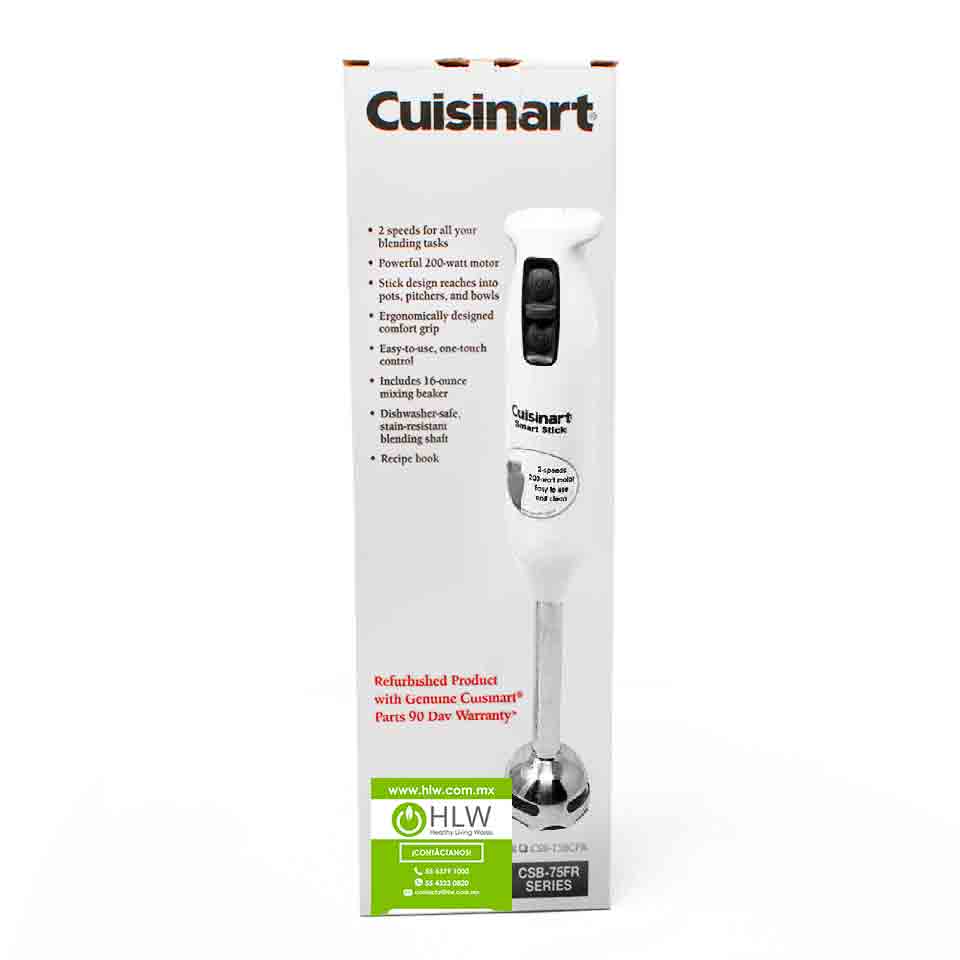 Batidora de Inmersión 2 Velocidades Rempacada Blanca Cuisinart CSB-75FR