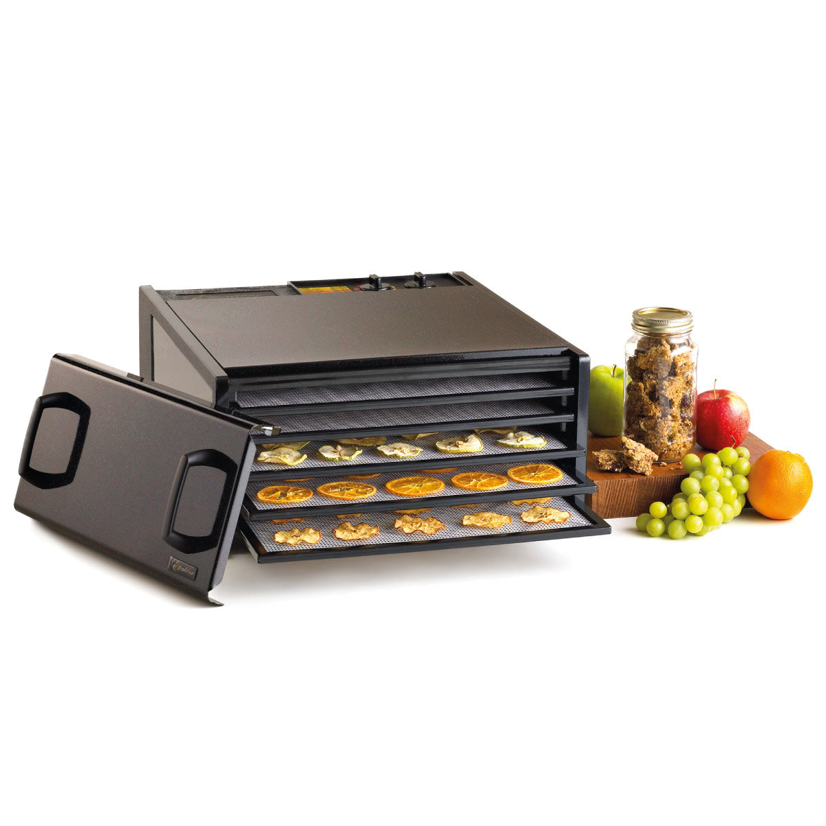 Deshidratador de Alimentos 5 Charolas Acero Inoxidable con Bandejas de Plástico Excalibur D500TB