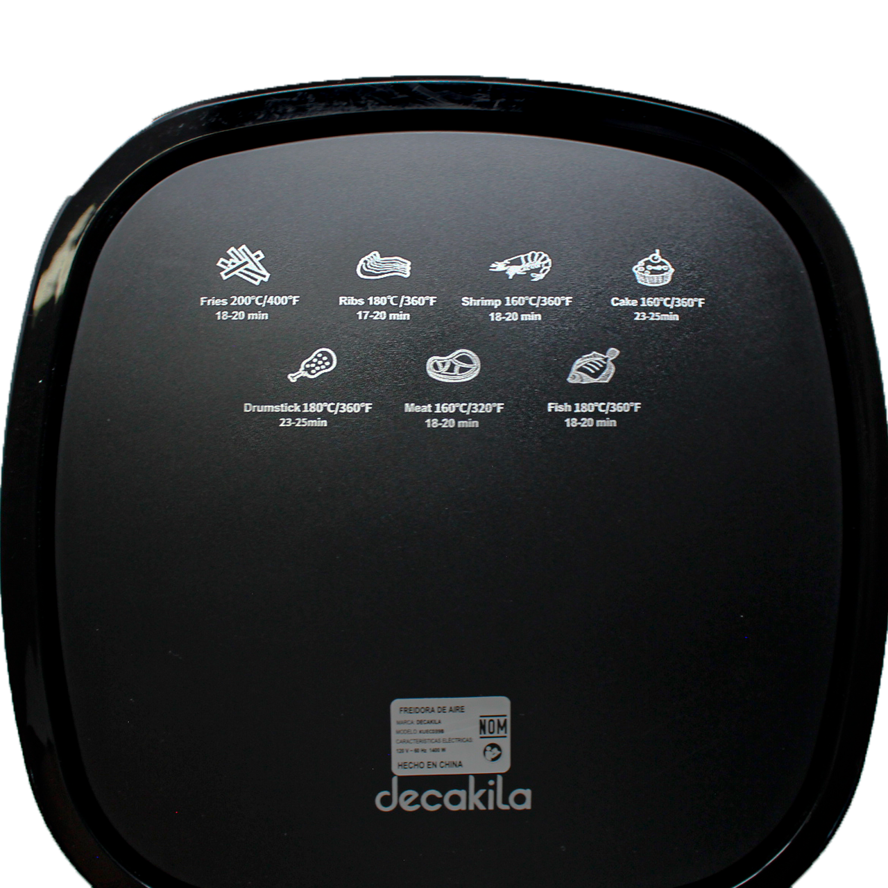 Freidora de Aire 4.5 L Control Digital Negra Decakila KUEC039B