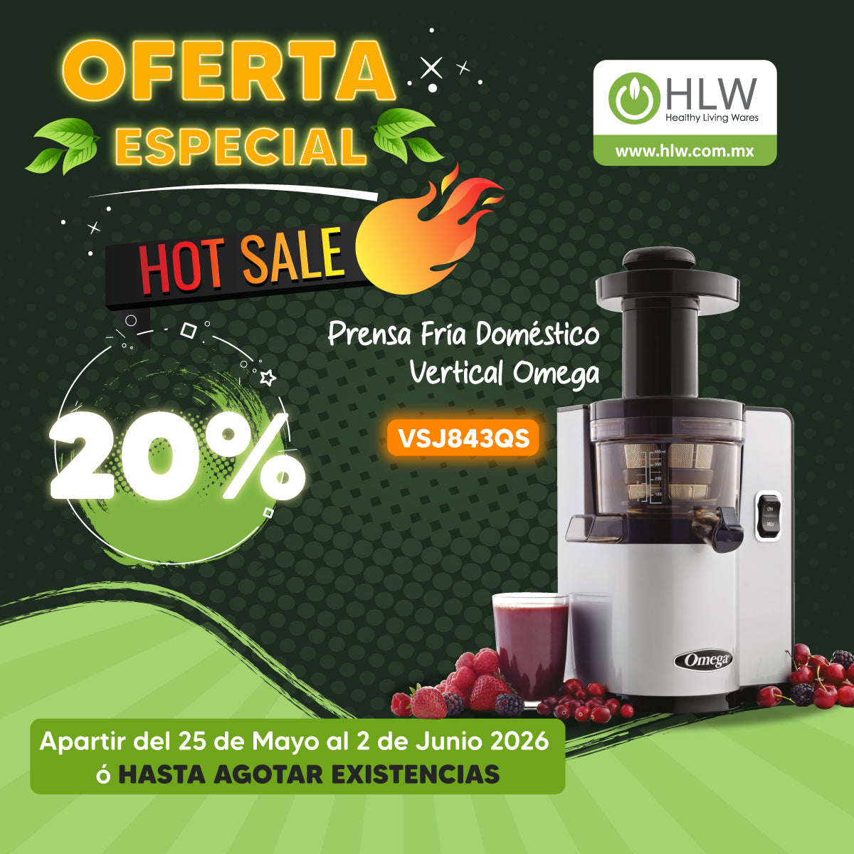 Extractor de Jugo Vertical Prensa Fría Doméstico Plata Omega VSJ843QS