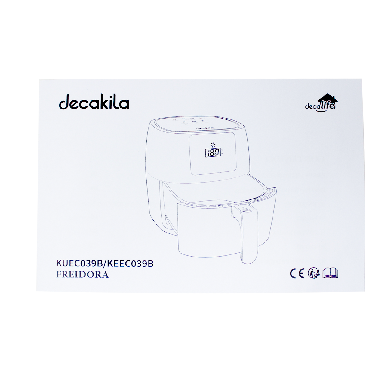 Freidora de Aire 4.5 L Control Digital Negra Decakila KUEC039B