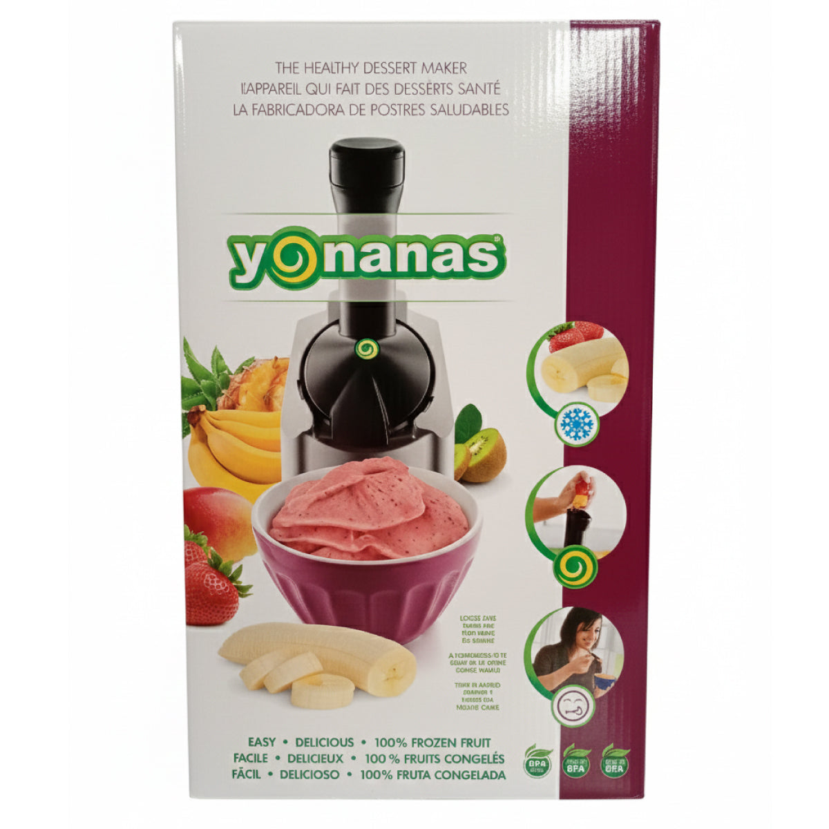 Máquina para hacer Helados Saludables sin lácteos, color Plata  Yonanas Clásico 902