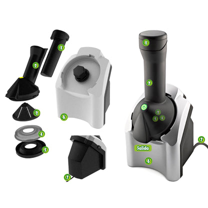 Máquina para hacer Helados Saludables sin lácteos, color Plata  Yonanas Clásico 902
