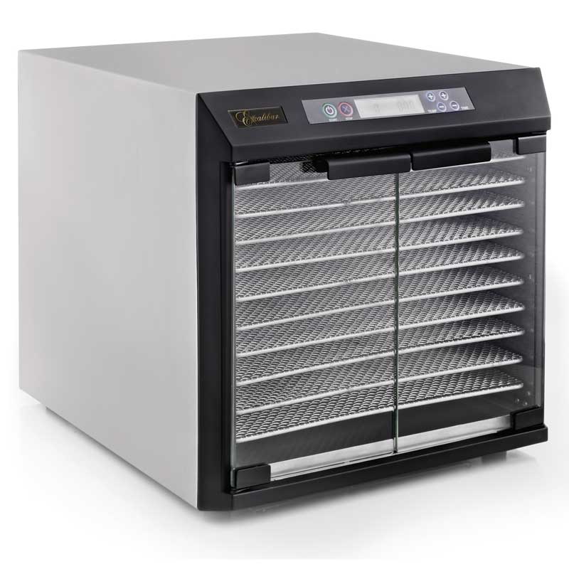 Deshidratador de Alimentos 10 Charolas Acero Inoxidable con Panel Digital Comercial Excalibur EXC10EL