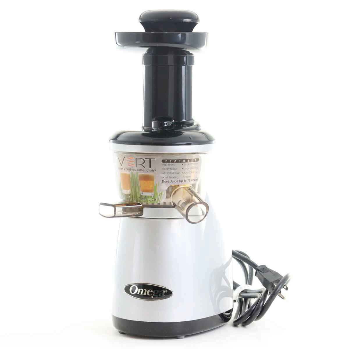 Extractor de Jugo Vertical Prensa Fría Doméstico Plata Omega VRT350X Rempacado